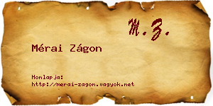 Mérai Zágon névjegykártya